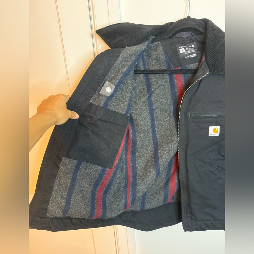 Carhartt Black Detroit Jacket SMALL - Picture 6 of 9